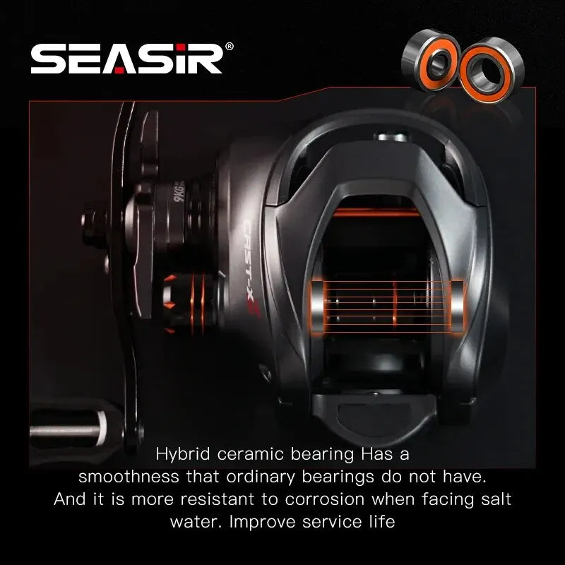 Cast X2 Baitcasting Reel 7.3:1 Rolamento cerâmico híbrido Arruela de fibra de carbono Sistema - Esquerdo Hand — foto 4