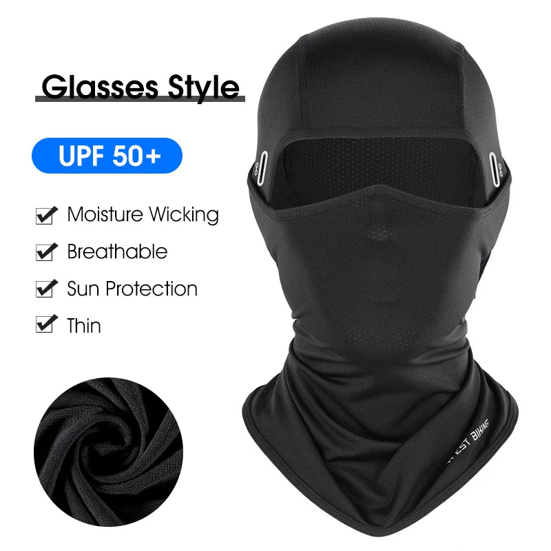 Verão respirável ciclismo boné anti-uv balaclava masculino máscara facial completa bicicleta - S-373 Glasses — foto 2