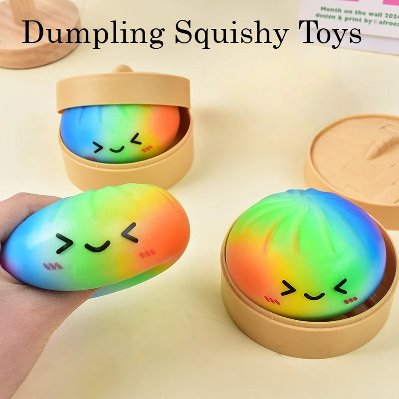 Brinquedo Squishy em Forma de Bolinho Colorido com Bambu, Bola Antiestresse de Aumento Lento — foto 4