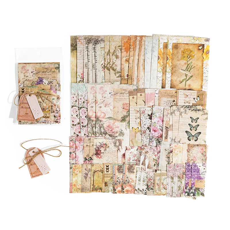 100 unidades/pacote decoração scrapbook materiais vintage kit de combinação de papel diy lixo diário colagem — foto 2