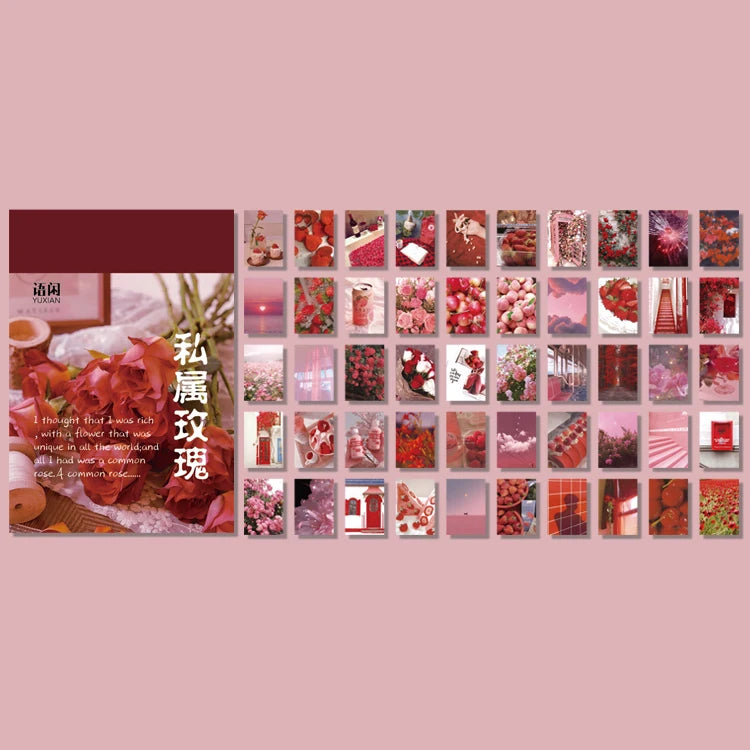 50 folhas 50 padrões de papel washi ins adesivos livro cenário estético adesivo para scrapbooking diários — foto 1