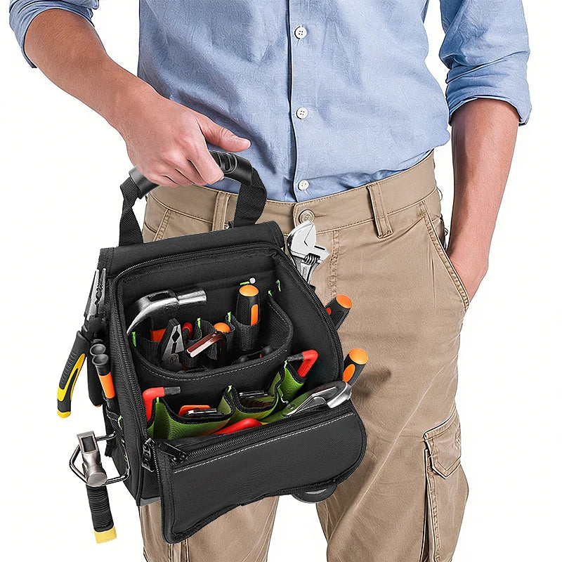 Bolsa de Ferramentas Profissional para Eletricistas, Com Múltiplos Bolsos, Cabo de Borracha Ergonômico — foto 2