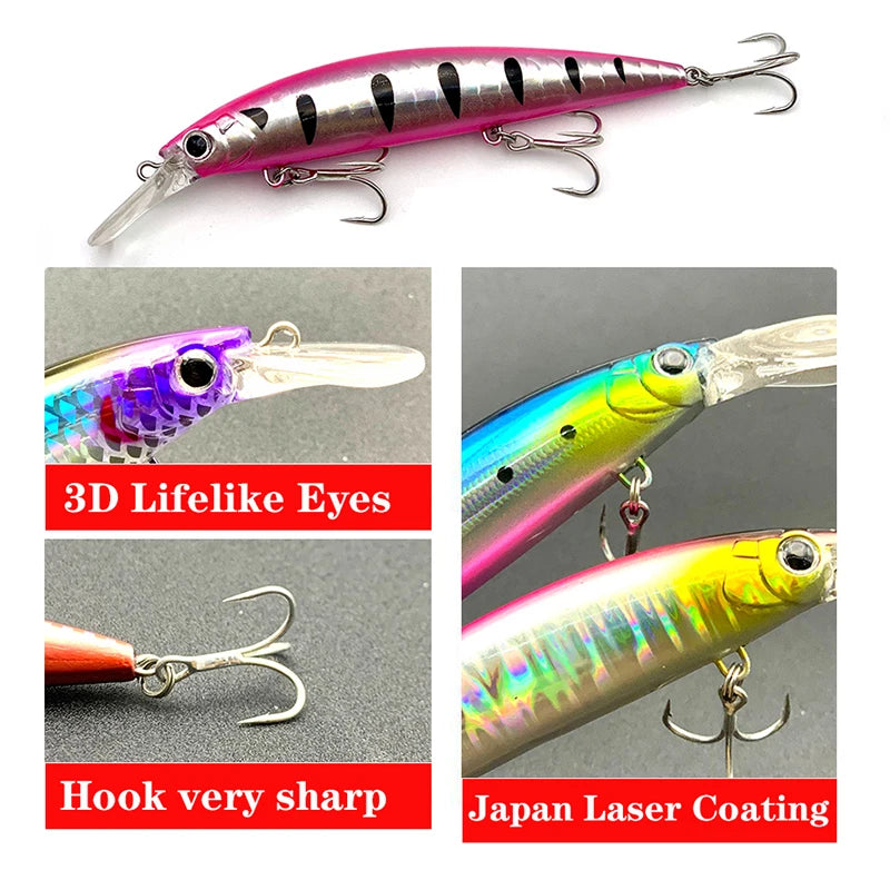 Isca Artificial Minnow de 110mm e 36g, de Afundamento Rápido, com Proteção UV - C 110mm 36g — foto 4