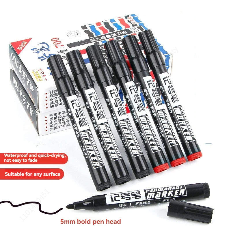 3/9 pçs caneta marcador de tinta permanente à prova dwaterproof água caneta preta para pneus marcadores — foto 2