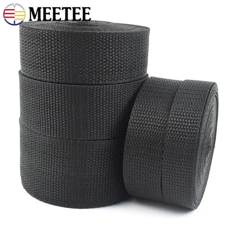 Fita de Tecido Preta de 2-10 Metros e 20-50 mm para Alça de Bolsa, Mochila, Fita de Segurança, Faixa de Viés — foto 1