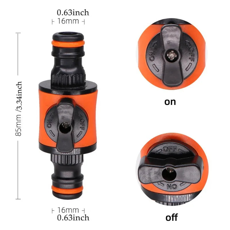 Conector de mangueira com válvula de corte de 16 mm, 2 unidades — foto 3