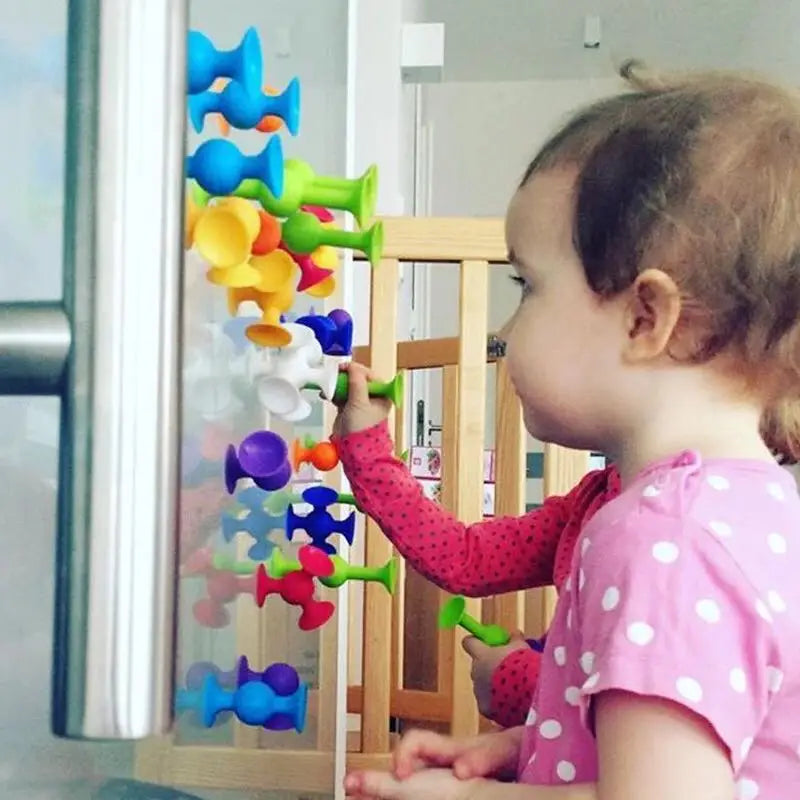 Brinquedo de construção em silicone com ventosas, 19 peças — foto 2