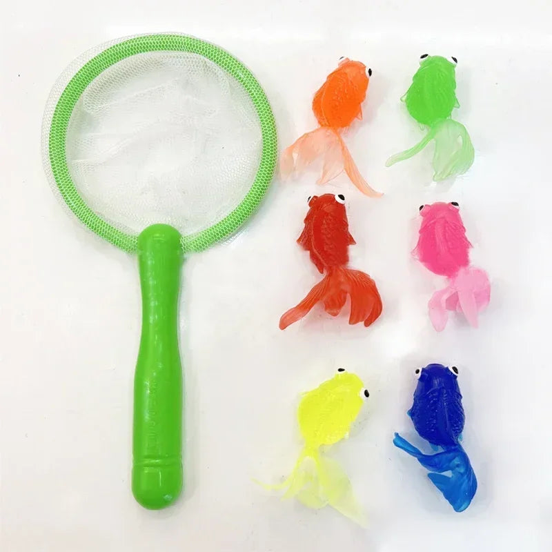 Crianças 6 pçs/set kawaii simulação borracha peixinho banho do bebê água jogar jogos brinquedos para crianças — foto 1
