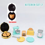 Diy casa de bonecas urso biscoitos 1/12 móveis em miniatura torradeira forno misturador escala eletrônica — foto 3