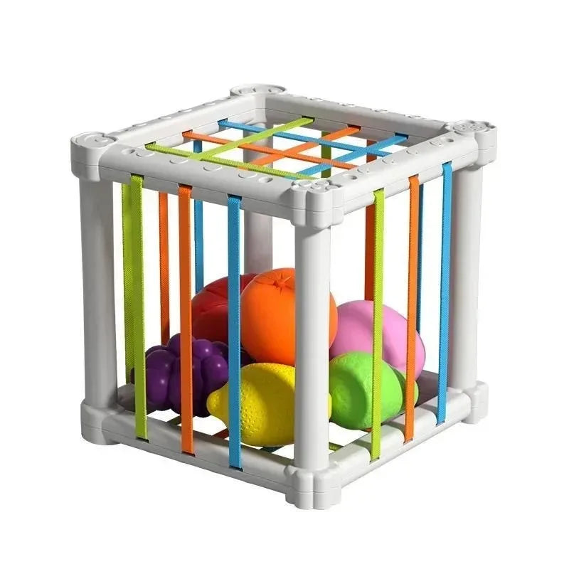 Montessori-Shape Sorter Cube para bebês, blocos coloridos, classificando o jogo, cognitivo infantil — foto 1