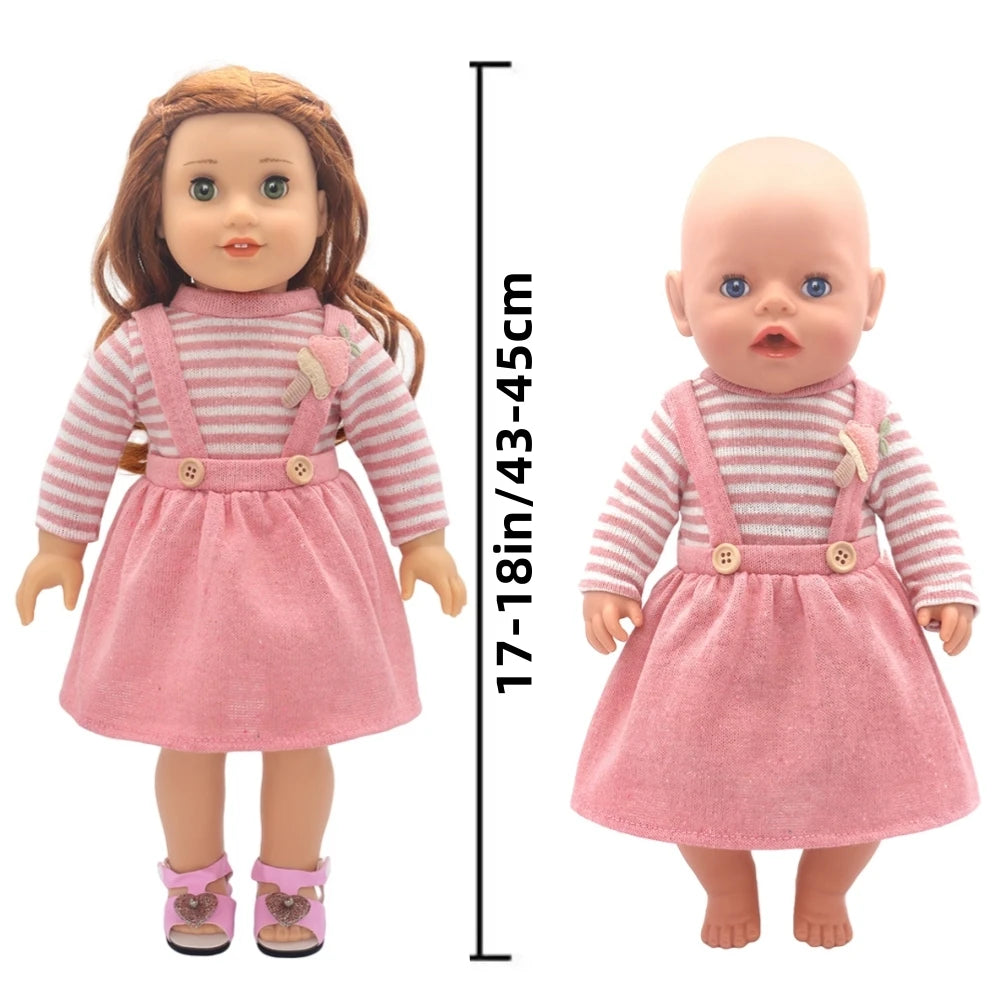 Bebê nascido boneca roupas para 13-18 Polegada boneca recém-nascido bonito jumpers macacão terno + sapatos — foto 4