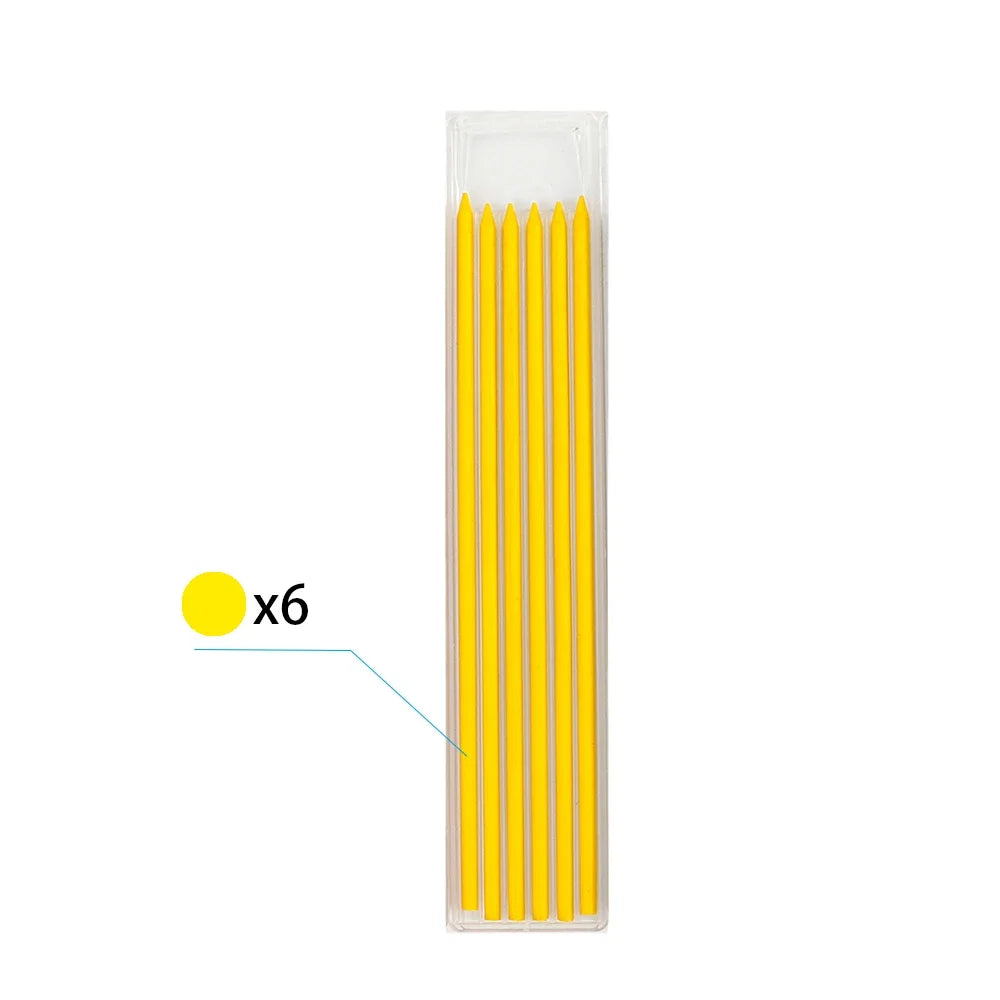 Conjunto de lápis de carpinteiro sólido 2.8mm, lápis mecânico, 3 cores - Amarelo refills 6 unidades — foto 2