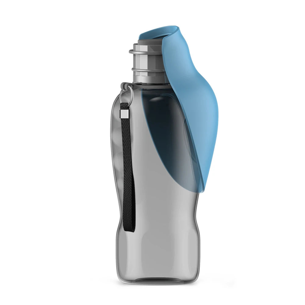 Garrafa de água portátil para cães, dobrável, 800 ml, azul — foto 1