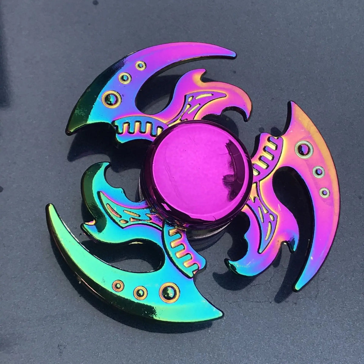 Fidget spinner de metal arco-íris de 6 cm com rolamento silencioso — foto 2