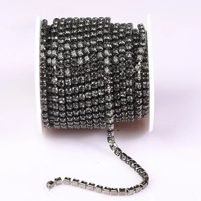Corrente de strass de cristal dourado SS8 para costurar, 1 jarda — foto 5
