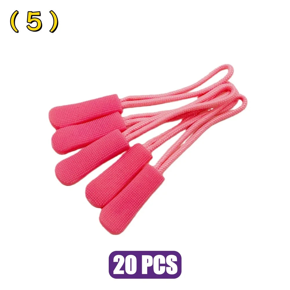 20 unidades/pacote colorido substituição zíper puxa extensor de cabo para mochilas jaquetas bolsas de bagagem — foto 1