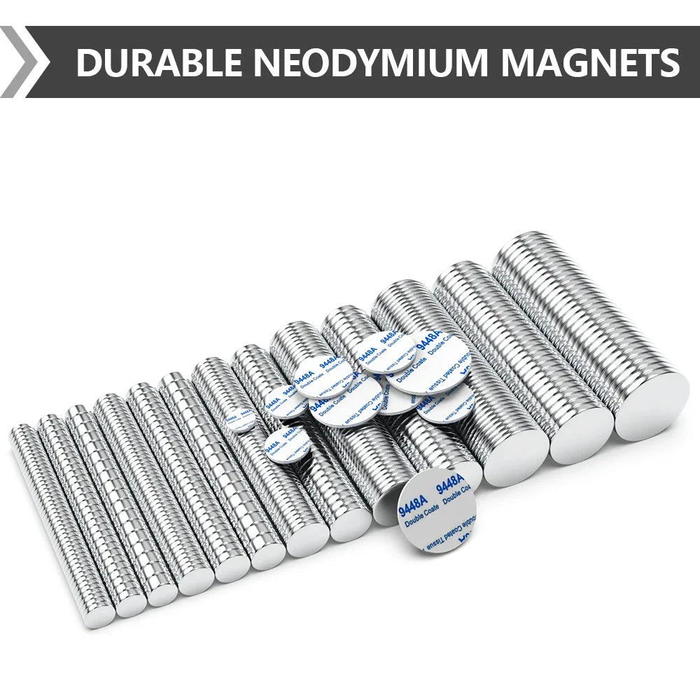 Imã Super Poderoso de Neodímio com Adesivo Dupla Face, Imã Redondo NdFeB N35 - 12X2MM 5 unidades — foto 2