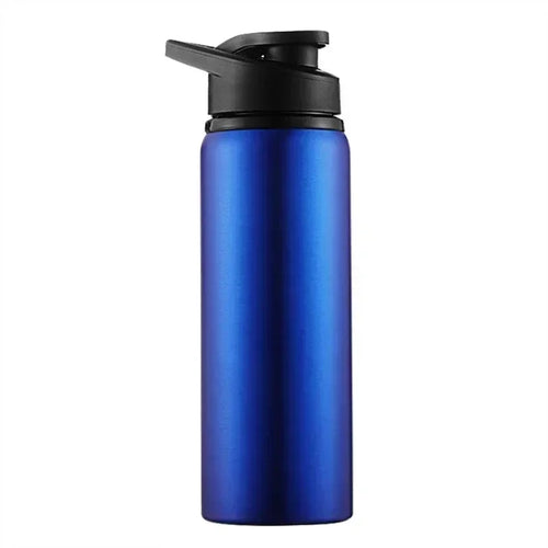 1-15 pçs portátil de aço inoxidável bicicleta garrafa de água em linha reta beber ao ar livre - Azul 600ml — foto 1
