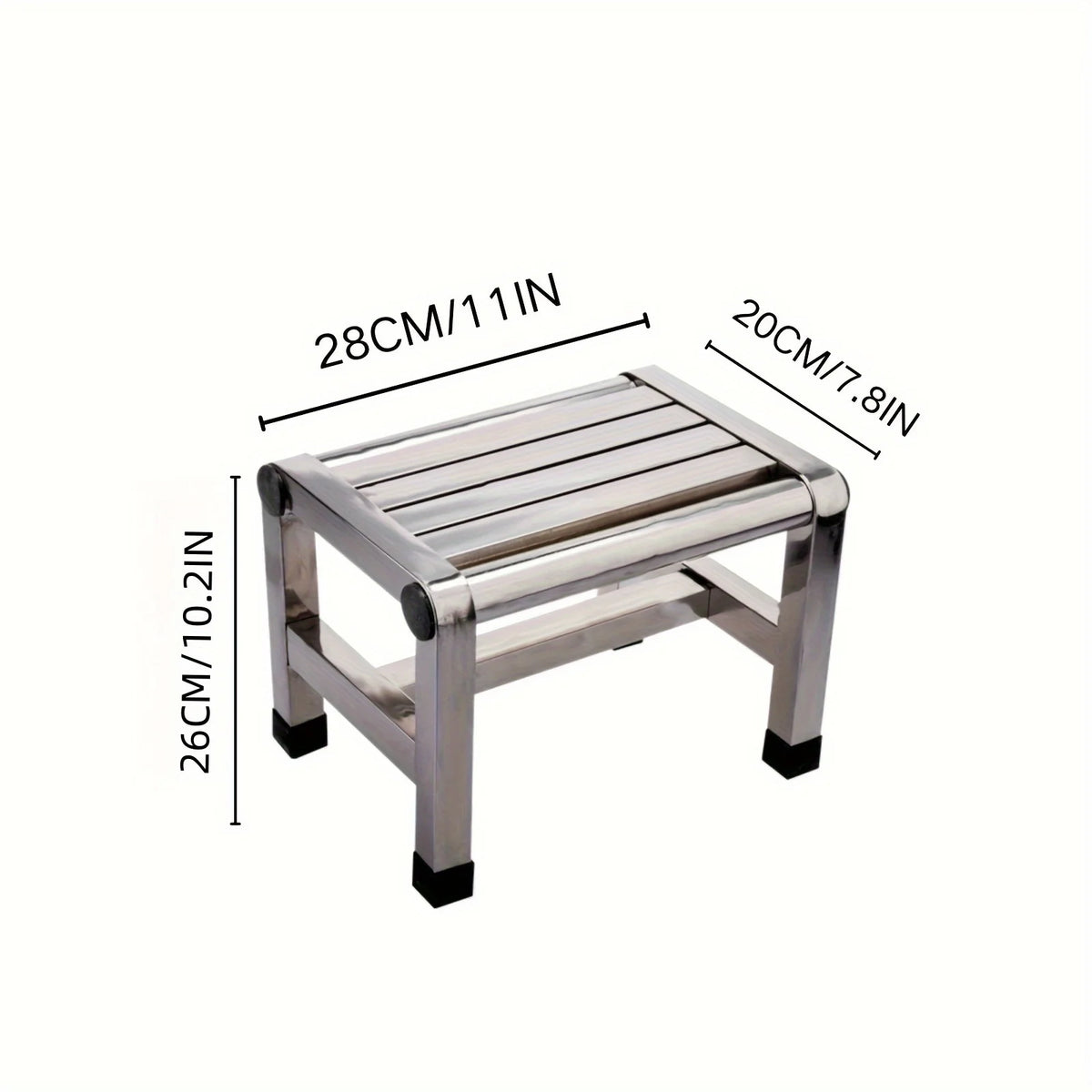 Banqueta multifuncional de aço inoxidável, 26 cm de altura — foto 2