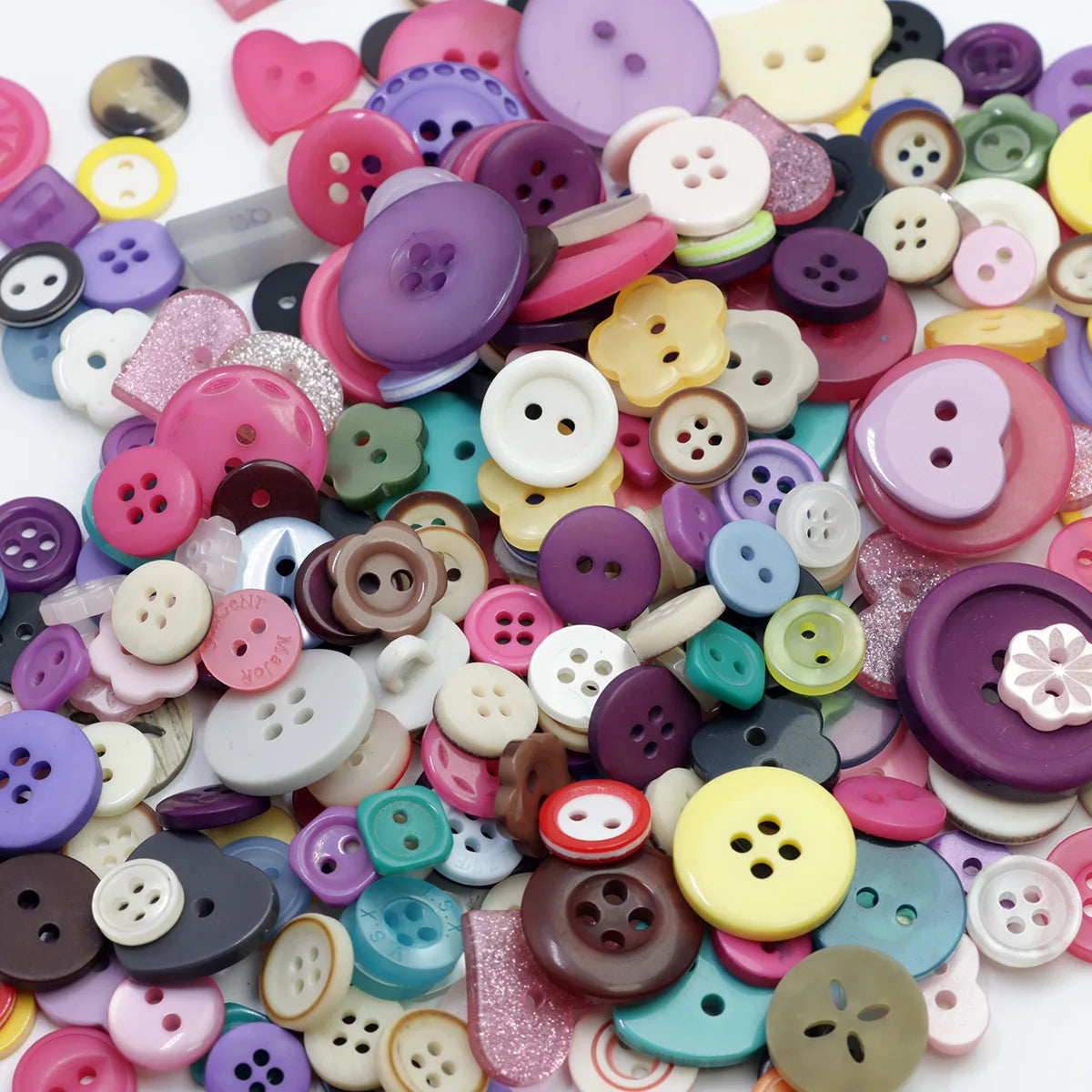 Botões de resina tamanhos sortidos botões artesanais cerca de 100 peças para costura diy artesanato manual — foto 2