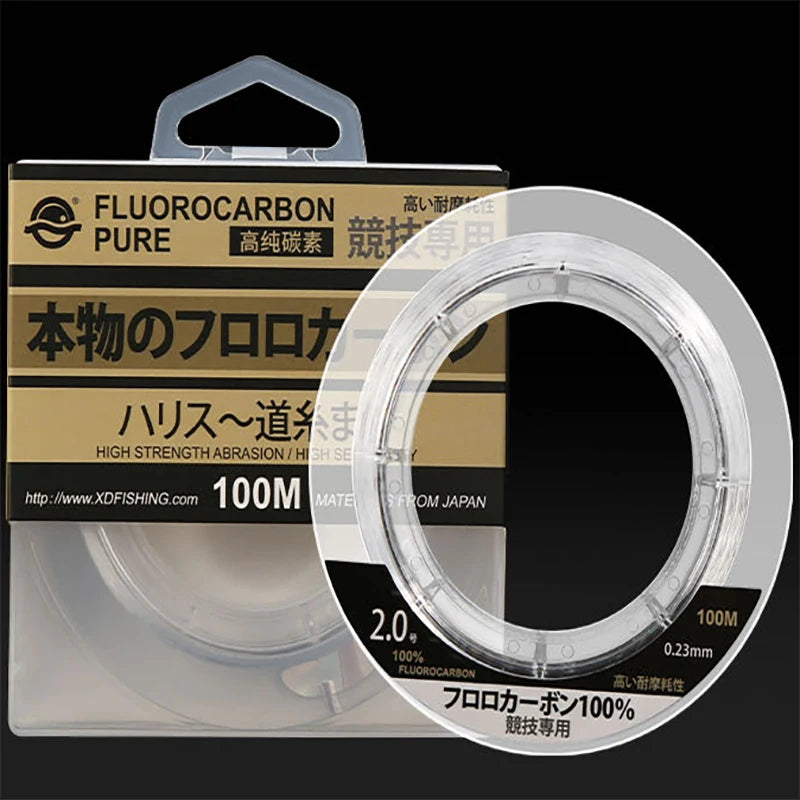 99% fluorocarbon linha de pesca 100m japonês importado linha de fibra de carbono 1-25kg monofilamento — foto 2
