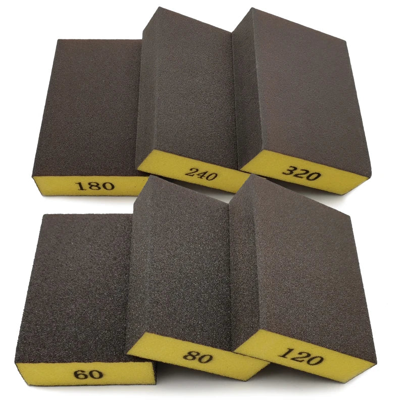 6 pçs/set ( ) Grosso Médio Fino Grit Lixadeira Bloco Esponjas para Madeira Drywall Metal Lixa Esponja — foto 2