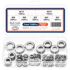 160 pçs inoxidável externo multi dente estrela bloqueio arruelas variedade conjunto de aço inoxidável — foto 5