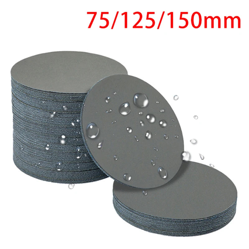 75/125/150mm universal seco e molhado disco de lixa papel metal polido - 2500 10 unidades 3polegadas 75mm — foto 2