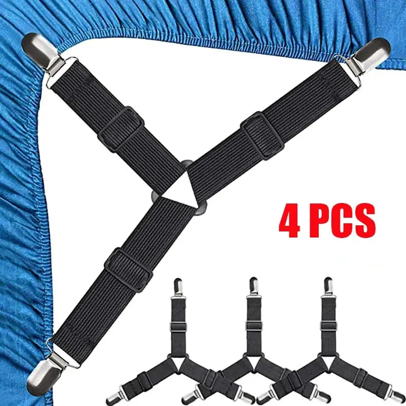 Suporte de lençol triangular, clipes de lençol ajustável, suspensórios, clipes de pinça de colchão para cama — foto 3