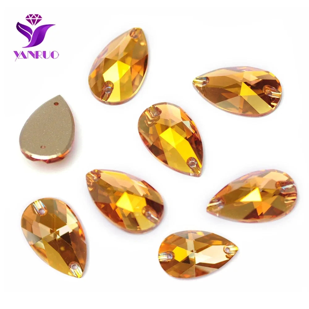 3230 gota aaaaa qualidade costura cristal flatback strass costurar em pedras de vidro para vestidos roupas — foto 1