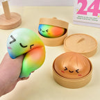 Brinquedo Squishy em Forma de Bolinho Colorido com Bambu, Bola Antiestresse de Aumento Lento — foto 2