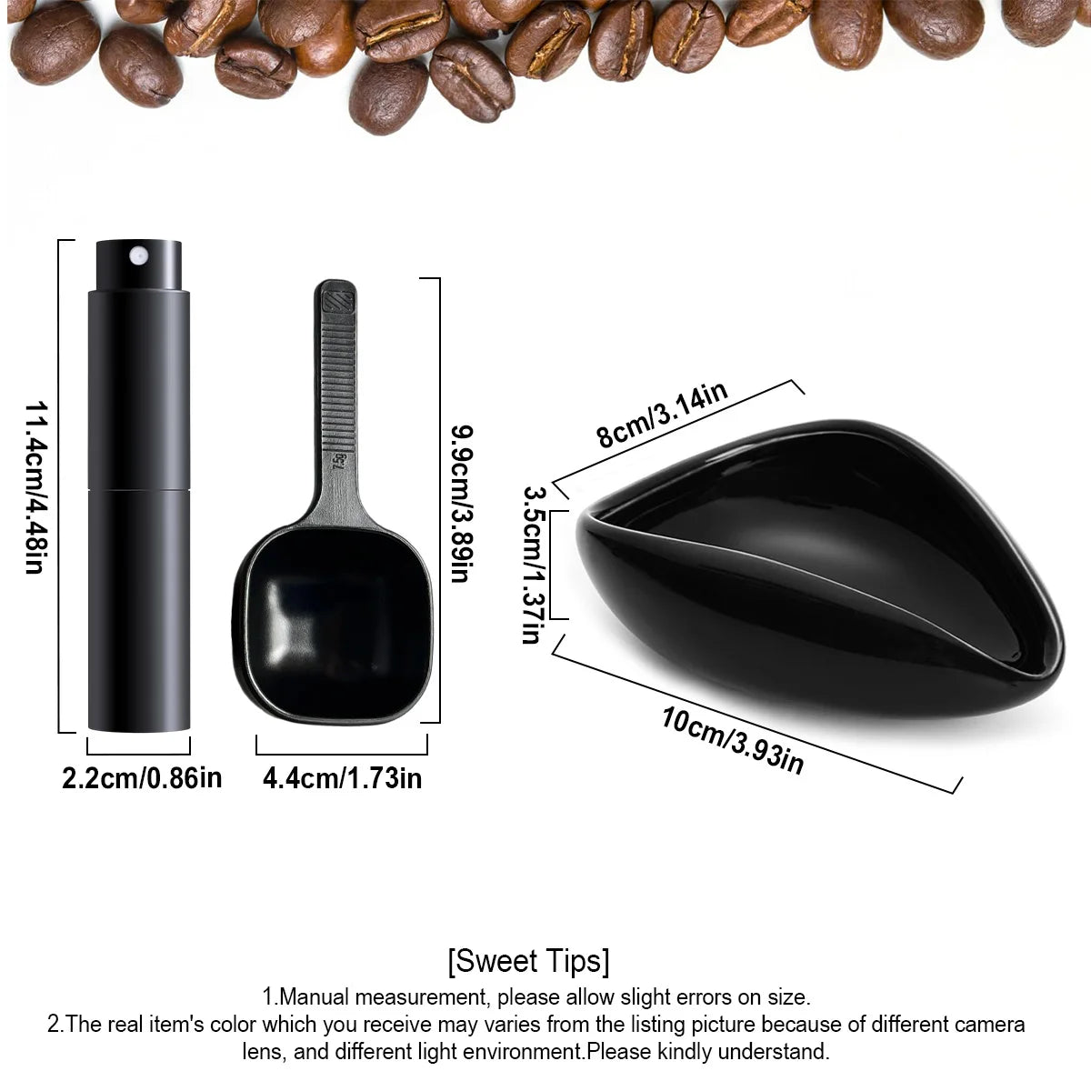 Copo doseador de grãos de café em cerâmica com frasco de spray 2 peças - Branco — foto 4