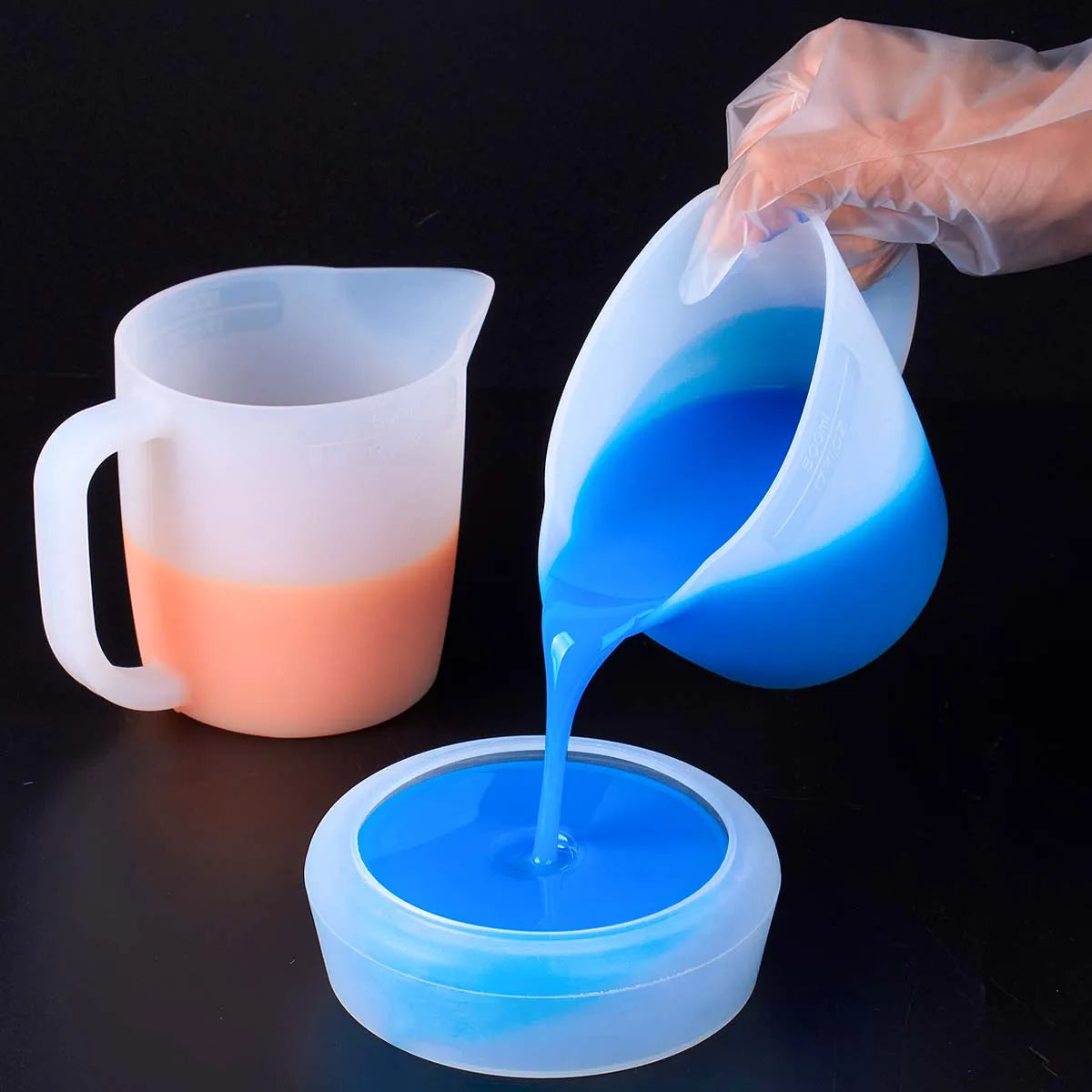 Copo de silicone com alça, 500ml, faça você mesmo, cola de resina epóxi, pigmentos mistos — foto 2