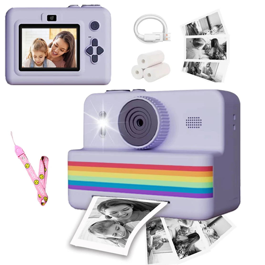 Câmara digital infantil para fotografia, mini impressora portátil térmica instantânea — foto 1