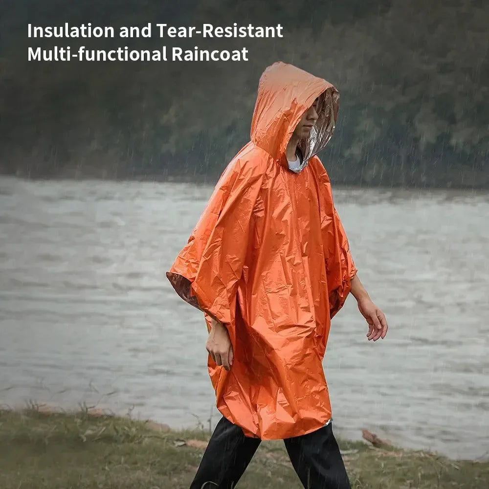 Poncho capa de chuva impermeável de emergência 100x130 cm — foto 3