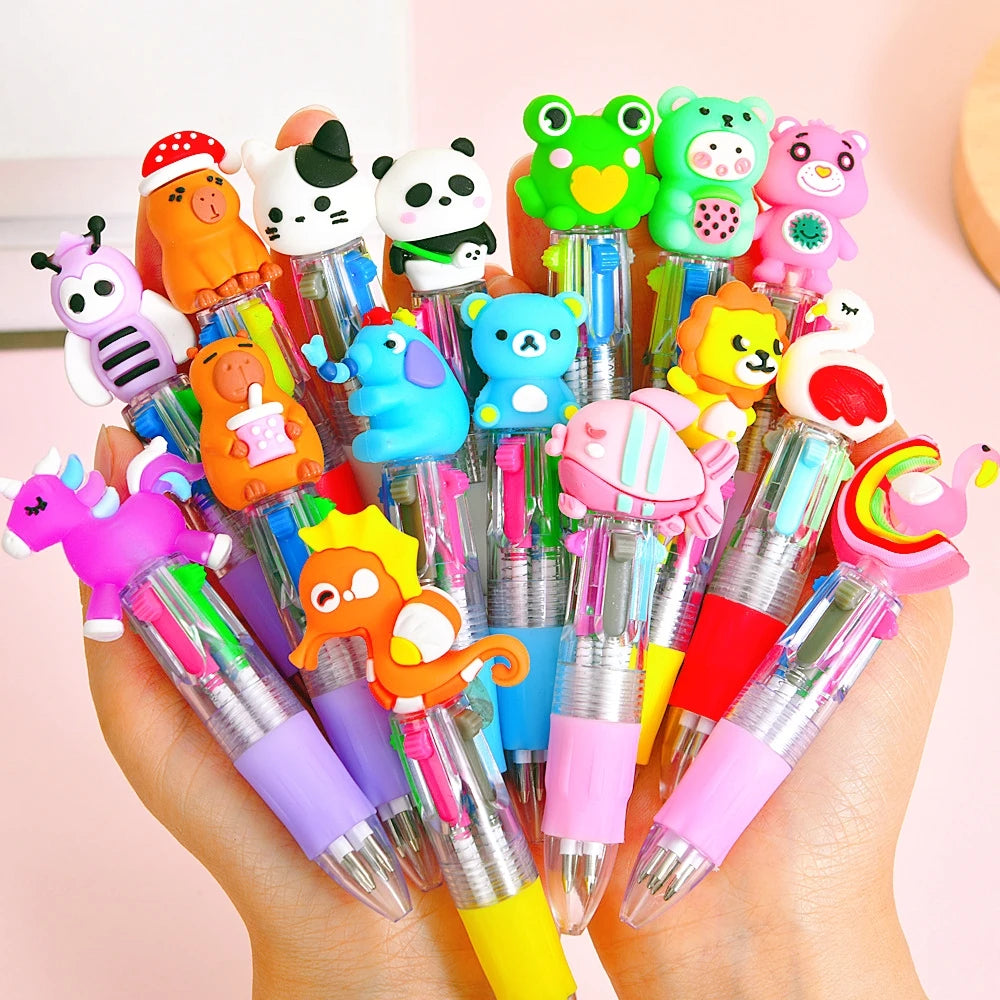 Caneta fofa de quatro cores para crianças, 5 a 30 peças, desenho animado, aniversário, jardim de infância — foto 2