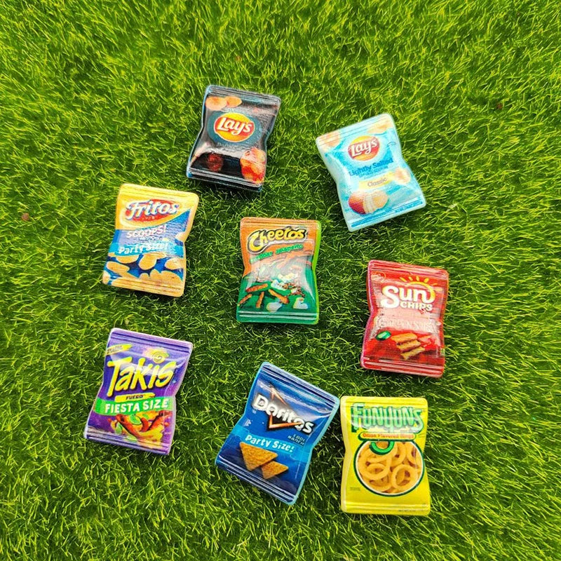 10 pçs casa de bonecas simulação batatas fritas casa de bonecas mini lanche decorações de comida casa — foto 2