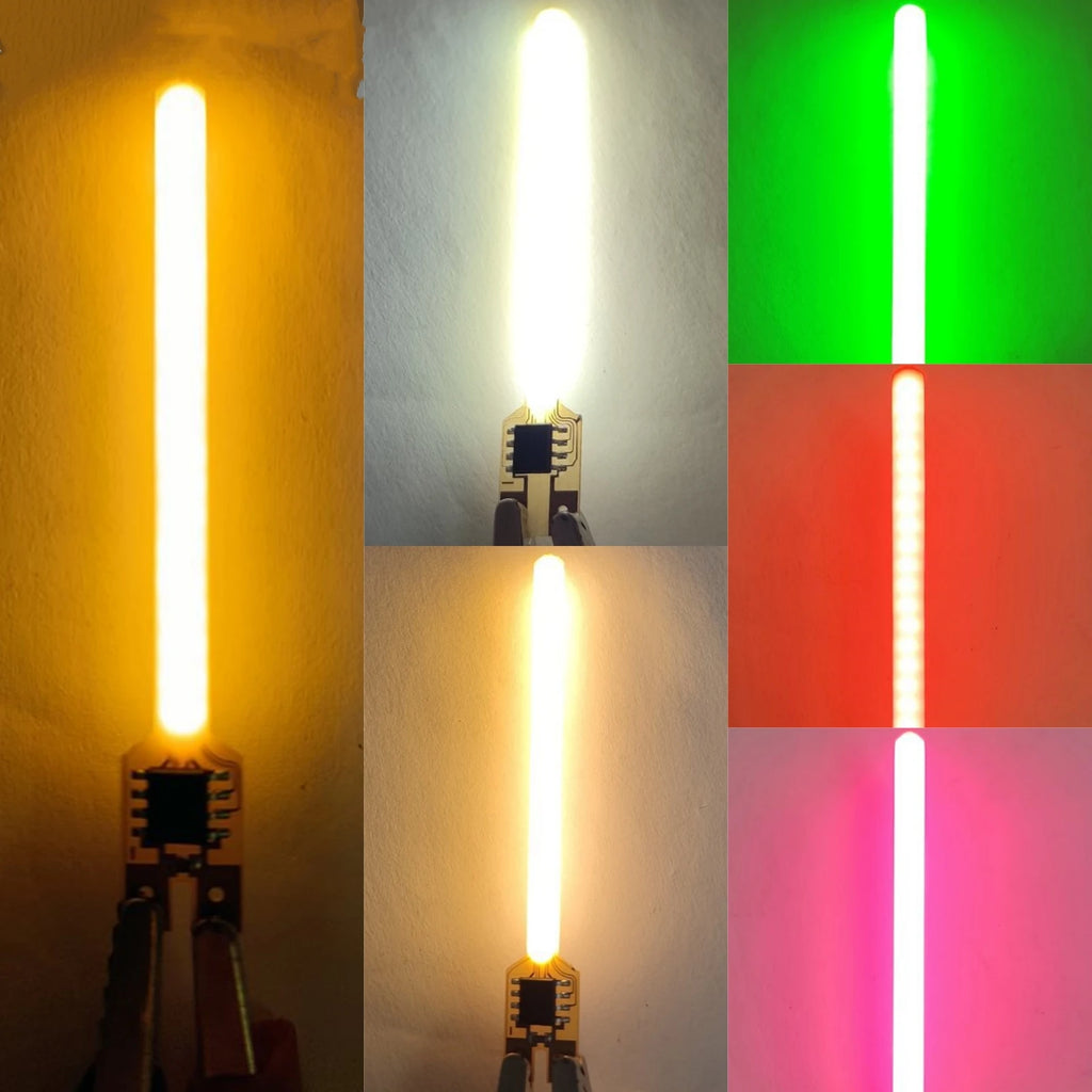 Lâmpada LED de Filamento 3V COB 40mm 59mm 70mm com Efeito Chuva de Meteoros e Água - Rosa 40mm no power — foto 7