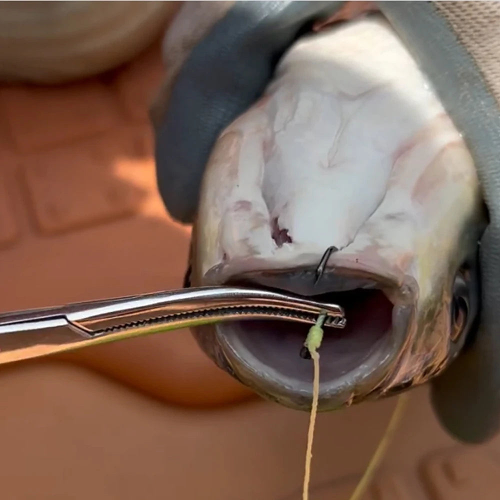 1-2 pçs alicate de pesca extrator de gancho dobrado em linha reta controlo de peixe desenganchar equipamento — foto 4