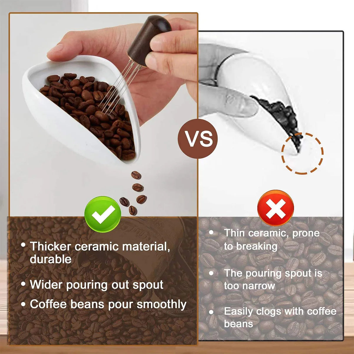 Copo doseador de grãos de café em cerâmica com frasco de spray 2 peças - Branco — foto 5