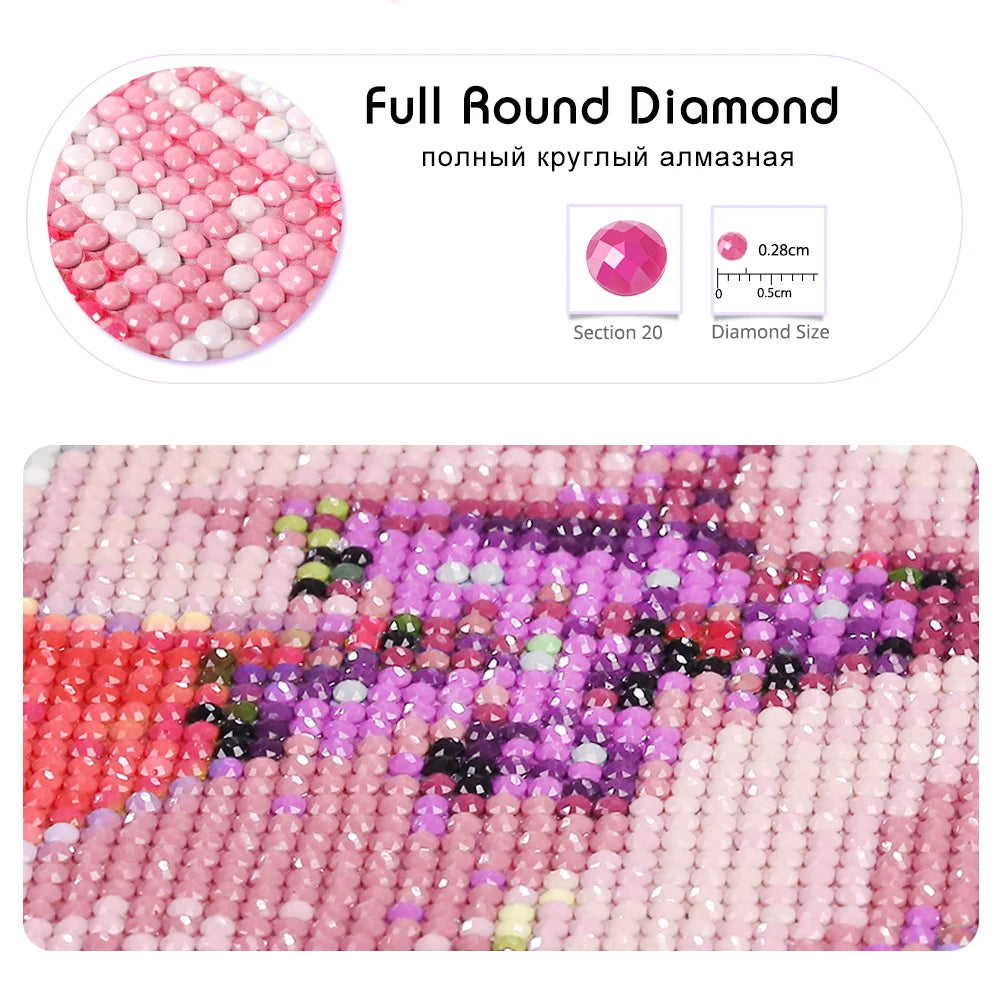 Mosaico de diamante personalizável com sua própria foto pintura diamante quadrado completo decoração redonda — foto 1