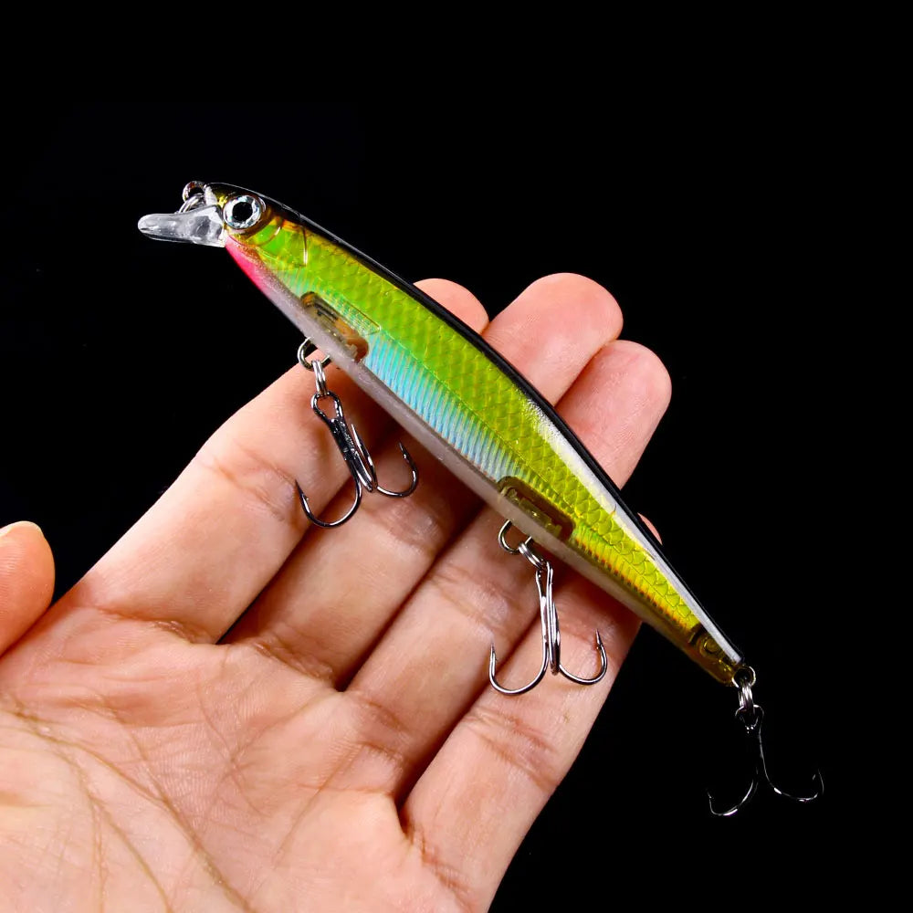 1 Unidade Isca Artificial Rígida Minnow Wobbler Crankbait Laser Suspensa Afundante 11cm 13g para Pesca — foto 5