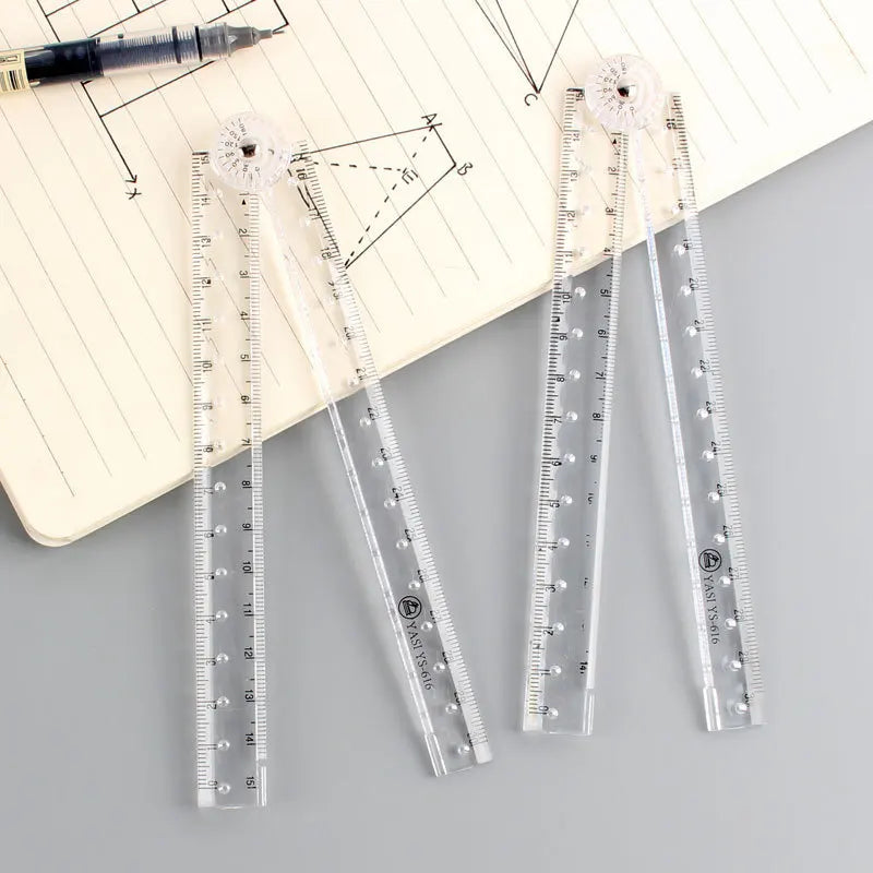 Régua acrílica dobrável 1 unidade – perfeita para material escolar e de escritório! — foto 2