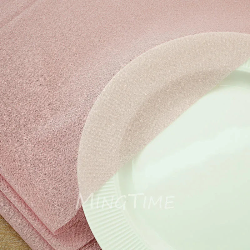 Caminho de Mesa Suave em Gaze Rosa Blush, Estilo Rústico Boho Natural - Midnight azul 2M X 74cm — foto 7