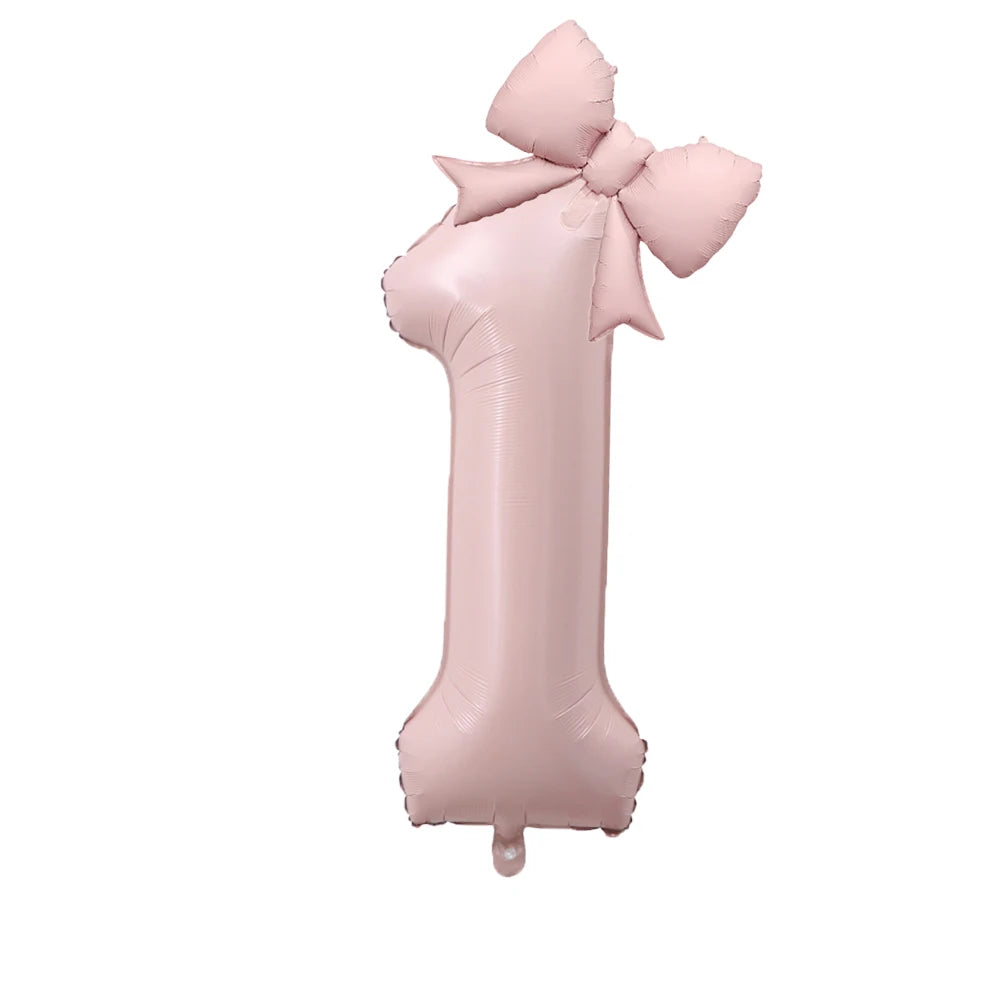 Balões de Número de Aniversário de 40 Polegadas, Novos Balões de Princesa Rosa com Laço para Meninas — foto 3