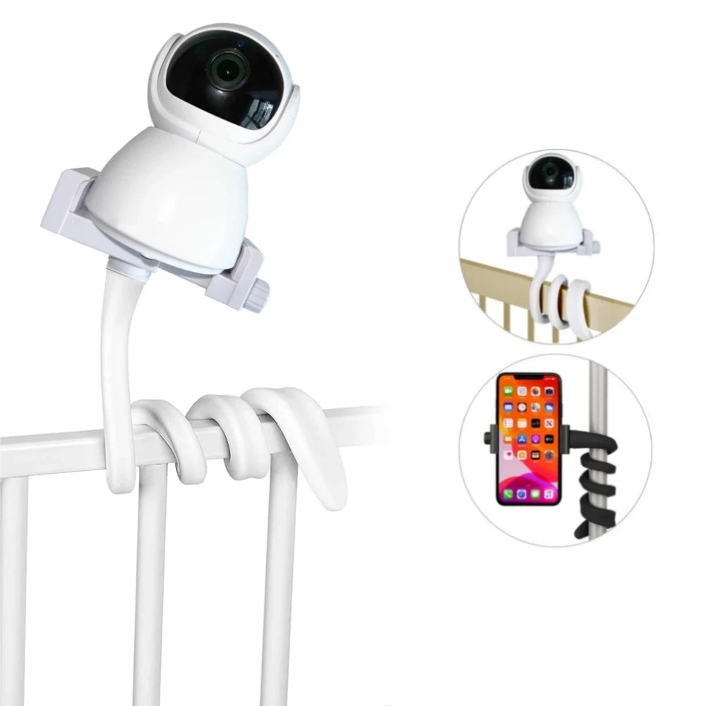 Suporte universal para monitor de bebê, suporte flexível de torção para webcam, haste de berço sem furos — foto 2