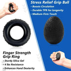 Treinador de Força de Preensão Ajustável de 5-60Kg com Exercitador de Dedos - Finger Ex cinzento preto — foto 4