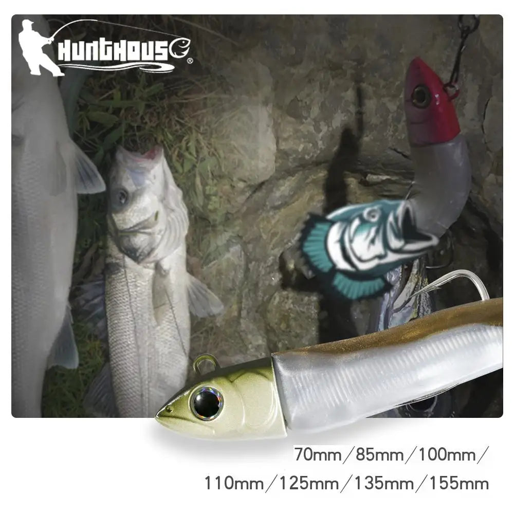 Isca de Pesca de Silicone Macia Barret Minnow 70/85/100/110/125/135/155mm para Bass e Pike LW216 — foto 1