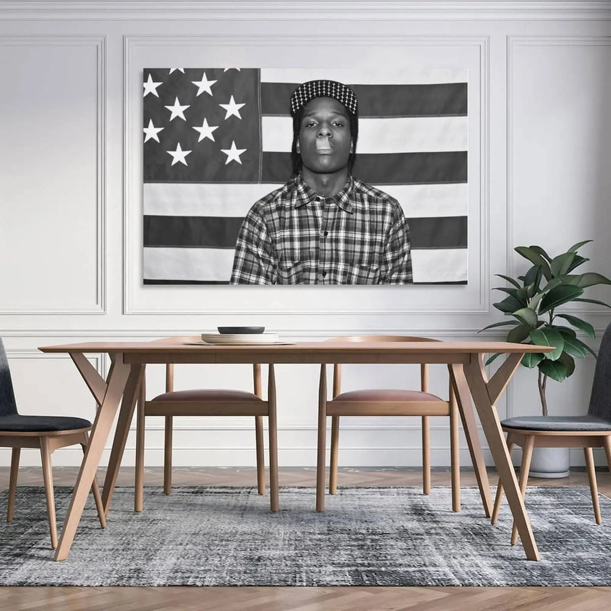 A $ AP Rocky ASAP Bandeira Americana Rap Rapper Motivacional Inspirador Escritório Ginásio Parede Dormitório — foto 2