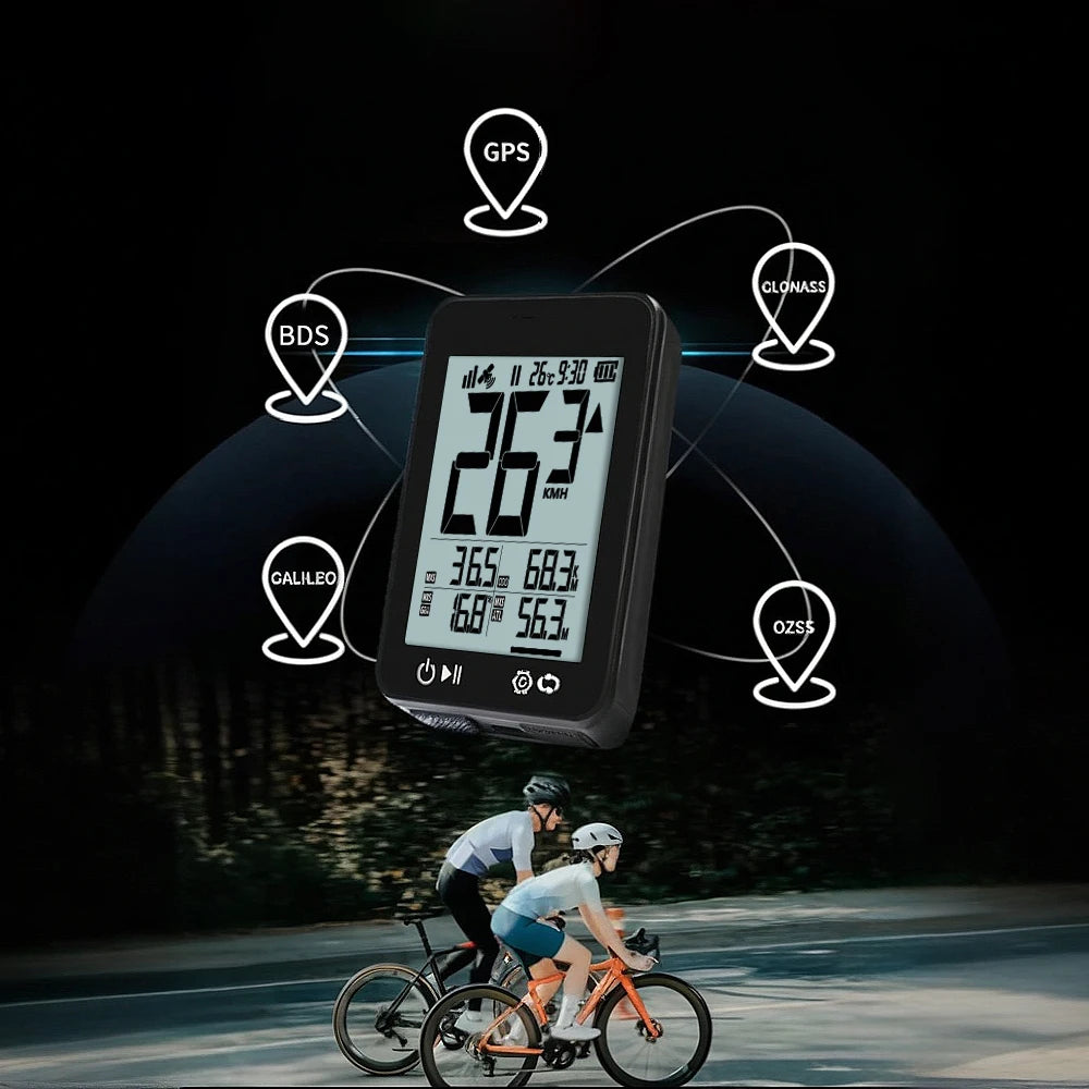 Computador de bicicleta gps sem fio, ecrã lcd 2.4, velocímetro de ciclismo — foto 2